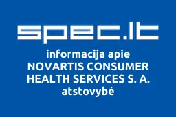 NOVARTIS CONSUMER HEALTH SERVICES S. A. atstovybė | spec.lt
