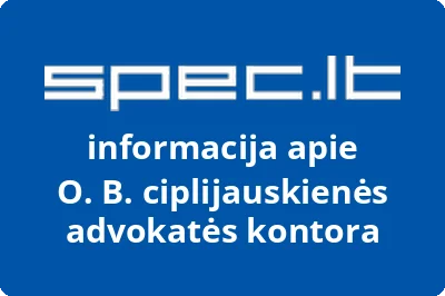 O. B. ciplijauskienės advokatės kontora | spec.lt