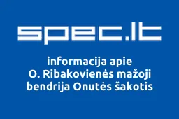 O. Ribakovienės "Onutės šakotis", MB | spec.lt