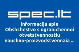 Obshchestvo s ogranichennoi otvetstvennostiu nauchno-proizvodstvennaia kompaniia PROMPRIVOD Lietuvos atstovybė | spec.lt