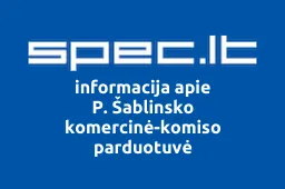 P. Šablinsko komercinė-komiso parduotuvė iliustracija