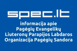 Pagėgių Evangelikų Liuteronų Parapijos Labdaros Organizacija Pagėgių Sandora | spec.lt