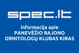 PANEVĖŽIO RAJONO ORNITOLOGŲ KLUBAS KIRAS | spec.lt