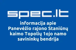 Panevėžio rajono Staniūnų kaimo Topolių 1ojo namo savininkų bendrija | spec.lt