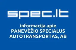 PANEVĖŽIO SPECIALUS AUTOTRANSPORTAS, AB | spec.lt