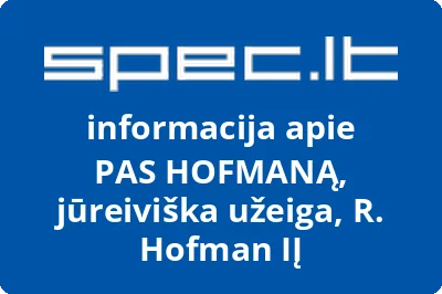 PAS HOFMANĄ, jūreiviška užeiga, R. Hofman, IĮ