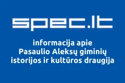 Pasaulio Aleksų giminių istorijos ir kultūros draugija | spec.lt