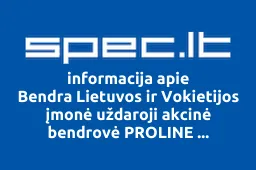 Bendra Lietuvos ir Vokietijos įmonė uždaroji akcinė bendrovė PROLINE NORDOSTAS | spec.lt