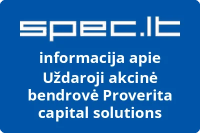 Proverita capital solutions, UAB | spec.lt