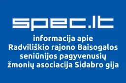 Radviliškio rajono Baisogalos seniūnijos pagyvenusių žmonių asociacija Sidabro gija iliustracija