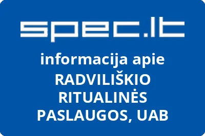 RADVILIŠKIO RITUALINĖS PASLAUGOS, UAB | spec.lt