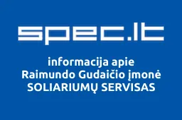Raimundo Gudaičio įmonė SOLIARIUMŲ SERVISAS | spec.lt