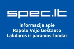 Rapolo Vėjo Geštauto Labdaros ir paramos fondas iliustracija