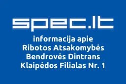 Ribotos Atsakomybės Bendrovės Dintrans Klaipėdos Filialas Nr. 1 | spec.lt