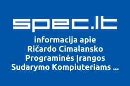 Ričardo Cimalansko Programinės Įrangos Sudarymo Kompiuteriams Įmonė Plius Minus | spec.lt