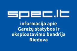 Garažų statybos ir eksploatavimo bendrija Rieduva | spec.lt