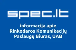Rinkodaros Komunikacijų Paslaugų Biuras, UAB | spec.lt