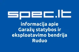 Garažų statybos ir eksploatavimo bendrija Ruduo | spec.lt