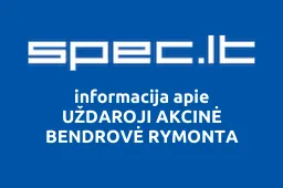 UŽDAROJI AKCINĖ BENDROVĖ RYMONTA | spec.lt