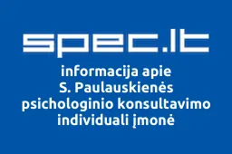 S. Paulauskienės psichologinio konsultavimo individuali įmonė iliustracija