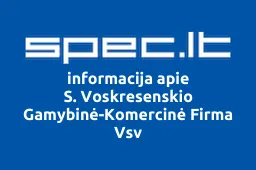 S. Voskresenskio Gamybinė-Komercinė Firma Vsv | spec.lt