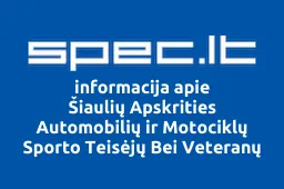 Šiaulių Apskrities Automobilių ir Motociklų Sporto Teisėjų Bei Veteranų Klubas Žiedas iliustracija