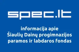 Šiaulių Dainų progimnazijos paramos ir labdaros fondas | spec.lt