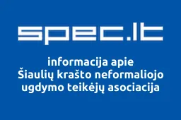 Šiaulių krašto neformaliojo ugdymo teikėjų asociacija | spec.lt