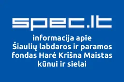 Šiaulių labdaros ir paramos fondas Harė Krišna Maistas kūnui ir sielai iliustracija