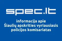 Šiaulių apskrities vyriausiasis policijos komisariatas | spec.lt