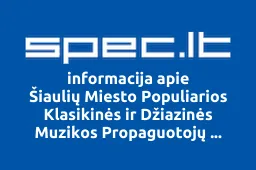 Šiaulių Miesto Populiarios Klasikinės ir Džiazinės Muzikos Propaguotojų Klubas | spec.lt