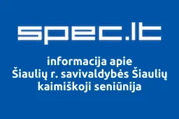 Šiaulių r. savivaldybės Šiaulių kaimiškoji seniūnija | spec.lt