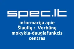 Šiaulių r. Verbūnų mokykla-daugiafunkcis centras | spec.lt
