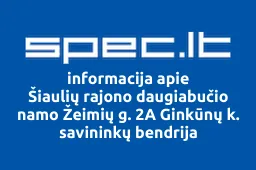Šiaulių rajono daugiabučio namo Žeimių g. 2A Ginkūnų k. savininkų bendrija | spec.lt