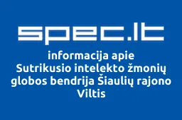 Sutrikusio intelekto žmonių globos bendrija Šiaulių rajono Viltis | spec.lt