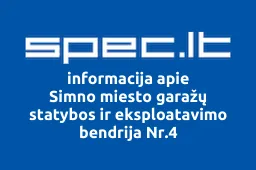 Simno miesto garažų statybos ir eksploatavimo bendrija Nr.4 | spec.lt