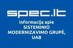 SISTEMINIO MODERNIZAVIMO GRUPĖ, UAB | spec.lt