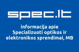 Specializuoti optikos ir elektronikos sprendimai, MB | spec.lt