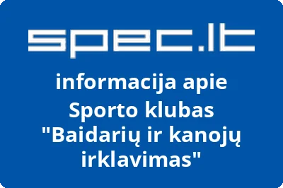 Sporto klubas Baidarių ir kanojų irklavimas | spec.lt