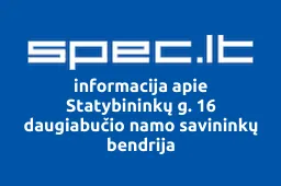 Statybininkų g. 16 daugiabučio namo savininkų bendrija | spec.lt