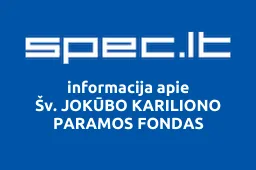Šv. JOKŪBO KARILIONO PARAMOS FONDAS | spec.lt