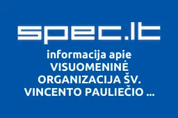 VISUOMENINĖ ORGANIZACIJA ŠV. VINCENTO PAULIEČIO BENDRUOMENĖ | spec.lt