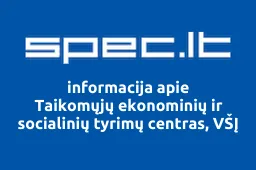 Taikomųjų ekonominių ir socialinių tyrimų centras, VŠĮ | spec.lt