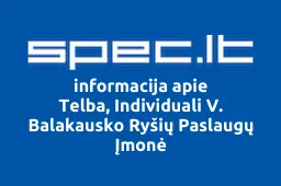 Telba, Individuali V. Balakausko Ryšių Paslaugų Įmonė | spec.lt