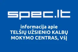 TELŠIŲ UŽSIENIO KALBŲ MOKYMO CENTRAS, VšĮ | spec.lt