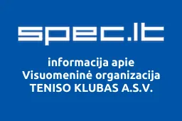 Visuomeninė organizacija TENISO KLUBAS A.S.V. | spec.lt