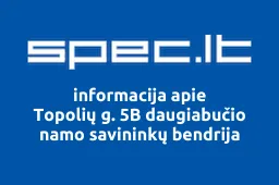 Topolių g. 5B daugiabučio namo savininkų bendrija | spec.lt