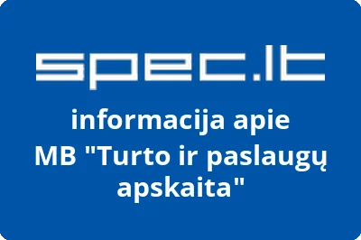 Turto ir paslaugų apskaita, MB | spec.lt