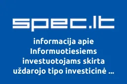 Informuotiesiems investuotojams skirta uždarojo tipo investicinė bendrovė Aneli Venture Capital Fund, KŪB