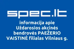 Uždarosios akcinės bendrovės PAEŽERIO VAISTINĖ filialas Vilniaus g. | spec.lt